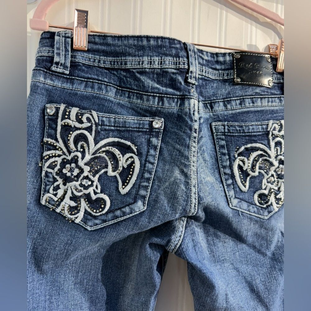 Red Rivet Blue Ankle Cropped Jeans Sz‎ 13-Juniors - Picture 5 of 6